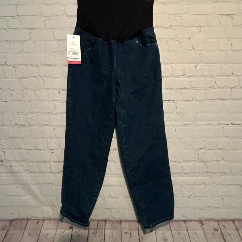 Isabel Maternity by Ingrid & Isabel Women’s Blue Jeans with Crossover Panel – Si